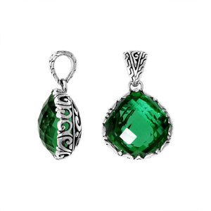 Wholesale Garnet Quartz sterling silver pendant handcrafted in Bali with Balinese silver design.