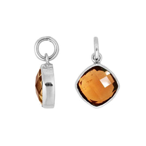 Citrine Quartz 925 silver cushion-cut pendant for wholesale jewelry collections