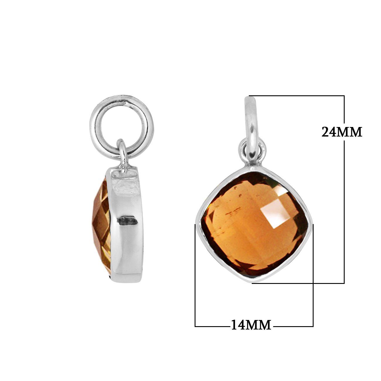 Citrine Quartz 925 silver cushion-cut pendant for wholesale jewelry collections