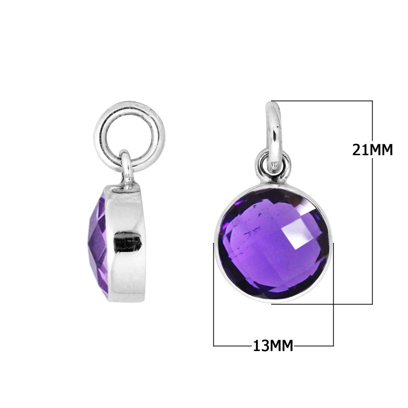 Amethyst Quartz 925 silver round-cut pendant for wholesale jewelry orders