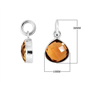 Citrine Quartz 925 silver teardrop-cut pendant for wholesale jewelry orders