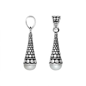 AP-6170-PE Sterling Silver Pendant With White Pearl Jewelry Bali Designs Inc