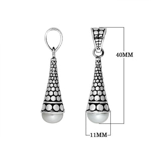 AP-6170-PE Sterling Silver Pendant With White Pearl Jewelry Bali Designs Inc