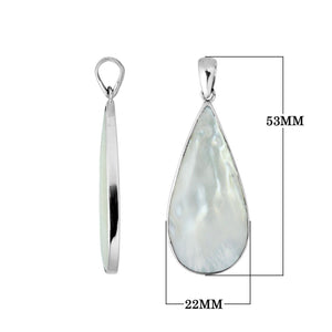 925 Silver Teardrop Pendant With Mother Of Pearl For Wholesale Jewelry Collection