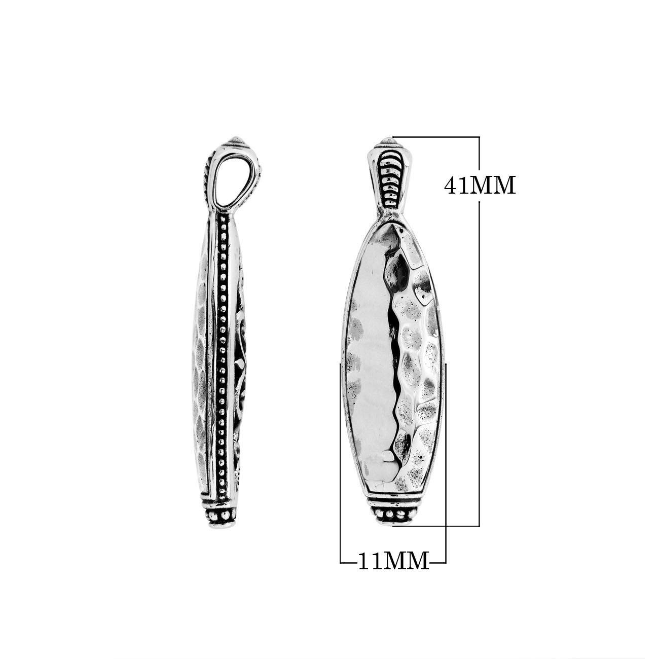 925 Hammered Silver Oval Pendant For Wholesale Jewelry Collection