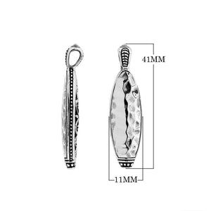 925 Hammered Silver Oval Pendant For Wholesale Jewelry Collection