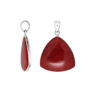 AP-6245-CR Sterling Silver Pendant With Coral Jewelry Bali Designs Inc