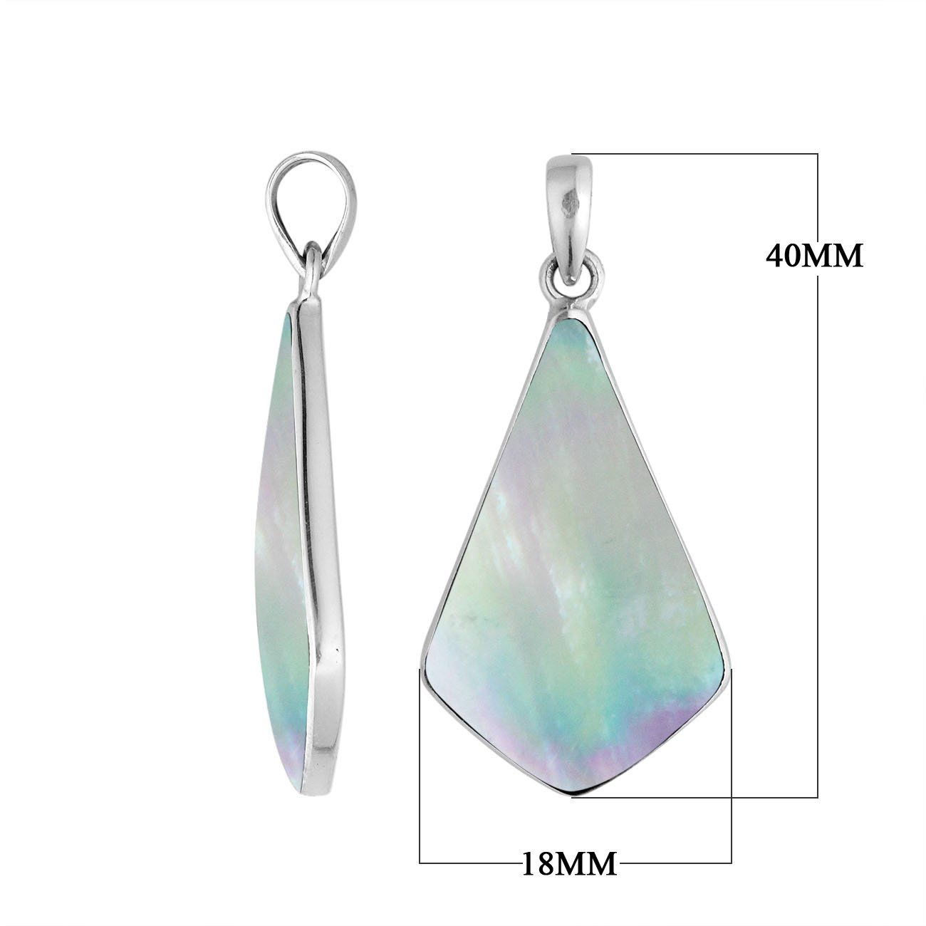 Sterling Silver Elegant Abstract Shape Mother Of Pearl Pendant For Wholesale Buyers.