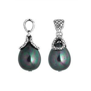 Gray Pearl Sterling Silver Drop Pendant For Wholesale Jewelry Collections