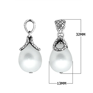 White Pearl Sterling Silver Drop Pendant For Wholesale Jewelry Collections