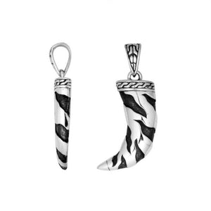 Wholesale sterling silver sword pendant with oxidized detailing.