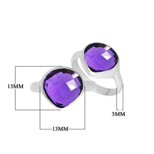 Wholesale sterling silver pear bezel Single stone ring with Amethyst Quartz