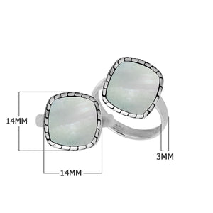 Sterling Silver Cushion Shape Designer Statement Ring With Mother Of Pearl For Wholesale
