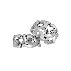 Sterling Silver Designer Round Pattern Oxidized Ring For Wholesale Jewelry Buyers.