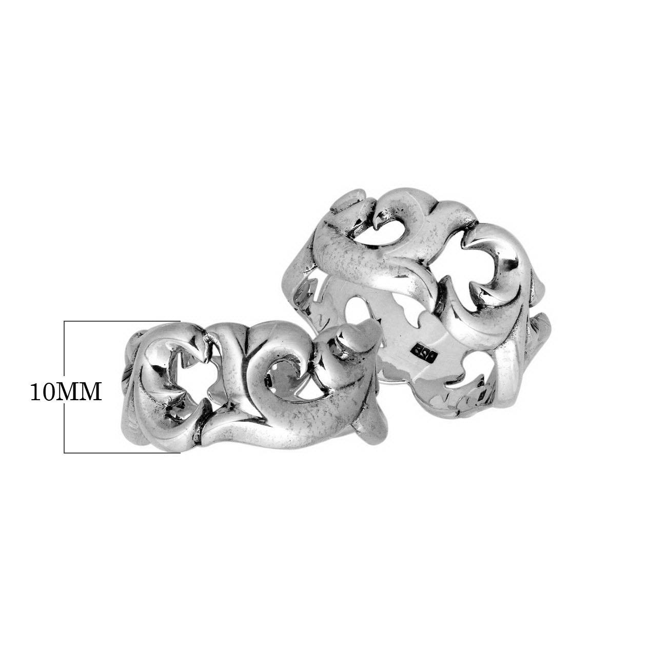 Sterling Silver Designer Round Pattern Oxidized Ring For Wholesale Jewelry Buyers.