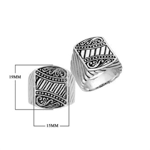 Sterling Silver Oxidized Beautiful Simple Designer Ring With Balinese Engraving.