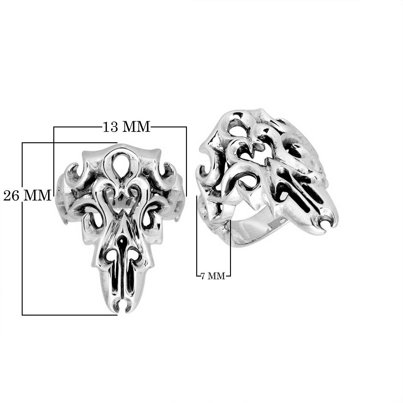 Sterling Silver handcrafted fancy designer ring wholesale from Bali, Indonesia with polished and oxidized detailing