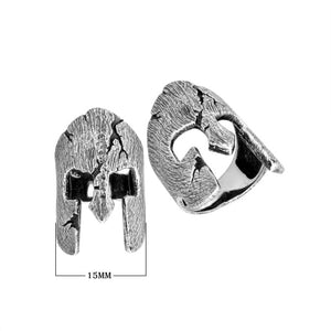 Sterling Silver handcrafted Spartan warrior helmet ring wholesale from Bali, Indonesia with oxidized antique finish