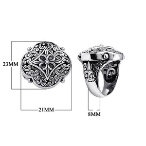 ARSF-6009-SF-5" Silver Overlay Designer Flower Shape Ring Jewelry Bali Designs Inc