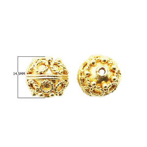18K Gold Overlay Over Copper handcrafted dome filigree bead for wholesale jewelry making