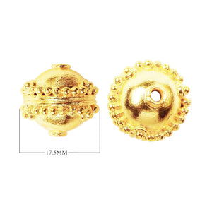 18K Gold Overlay over Copper handcrafted Indian round granulated bead for wholesale jewelry making