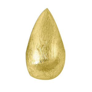 18K Gold Overlay Over Copper Brushed Teardrop Bead