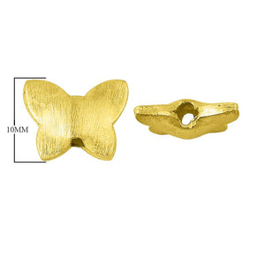 18K Gold Overlay Over Copper Brushed Butterfly-Shaped Bead