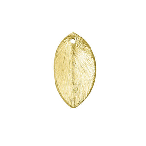 18K gold overlay leaf shape chip bead handcrafted in India with textured finish for wholesale jewelry production