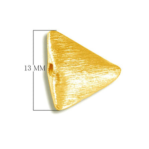 18K gold overlay 3D triangle shape brushed bead handcrafted in India for wholesale jewelry making