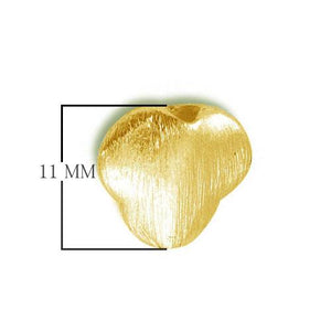 18K gold overlay 3D club shape brushed bead handcrafted in India for wholesale jewelry making