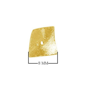 18K gold overlay 3D wavy square shape brushed bead handcrafted in India for wholesale jewelry making