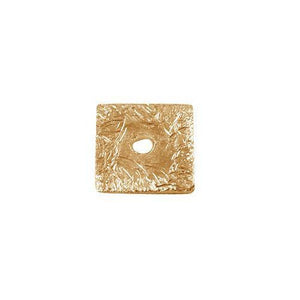 18K gold overlay flat square shape brushed bead handcrafted in India for wholesale jewelry making