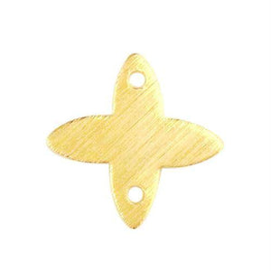 Handcrafted four petal shape chip bead with 18K Gold Overlay Over Copper from India