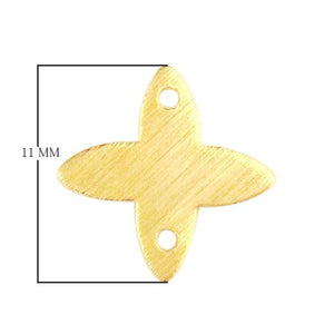 Handcrafted four petal shape chip bead with 18K Gold Overlay Over Copper from India