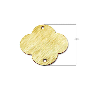 Handcrafted quatrefoil shape chip bead with 18K Gold Overlay Over Copper from India