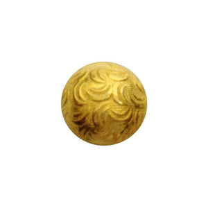 Handcrafted smooth round bead with subtle engraved texture made from 18K Gold Overlay Over Copper in India for wholesale jewelry making.