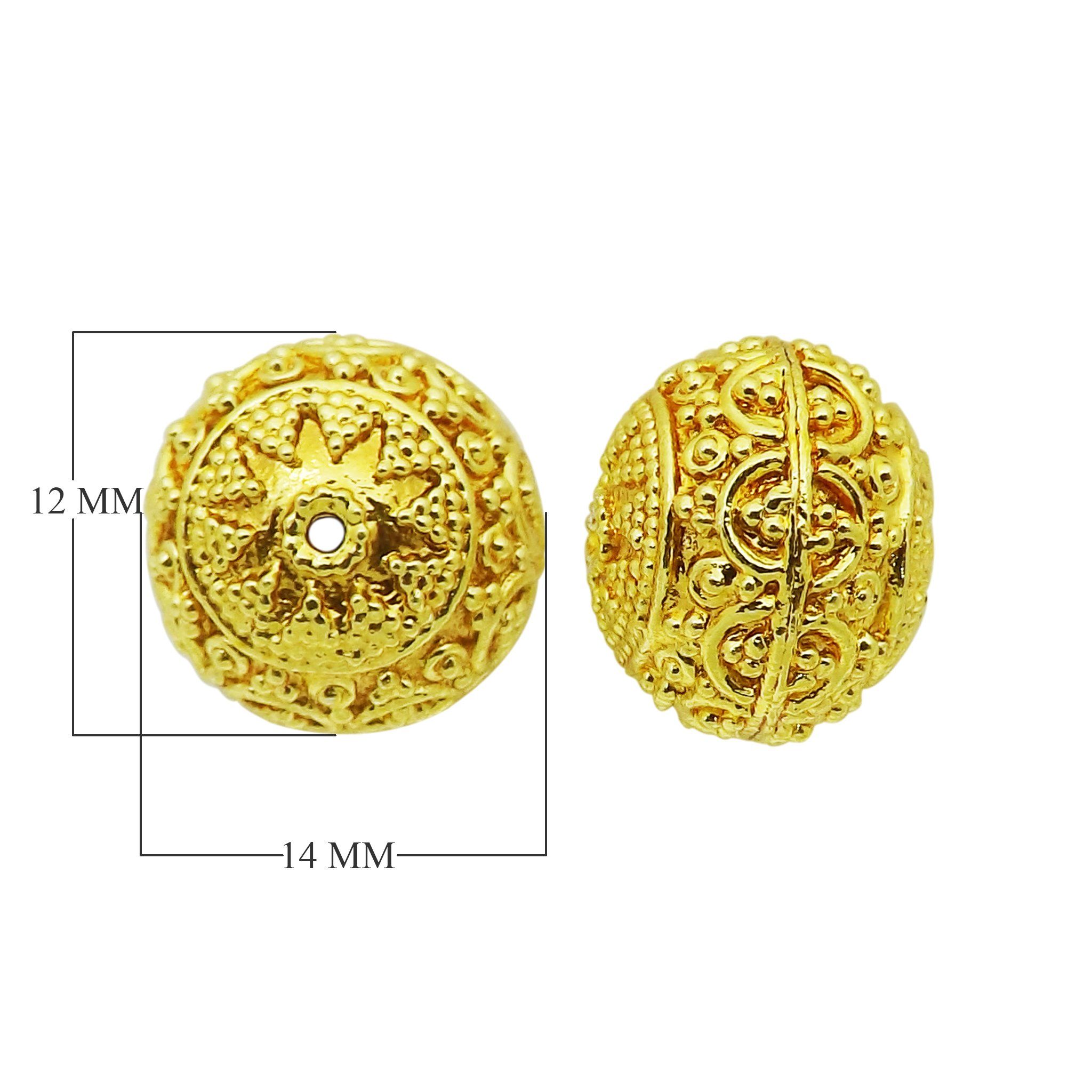 18K Gold Overlay round beaded spacer bead over copper handcrafted in India for wholesale jewelry making