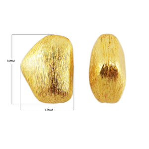 Organic pebble shape jewelry component with 18K gold overlay over copper handcrafted in India