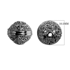 BR-123 Black Rhodium Overlay Bali Bead Beads Bali Designs Inc