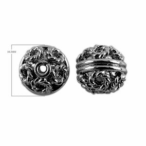 BR-128 Black Rhodium Overlay Bali Bead Beads Bali Designs Inc