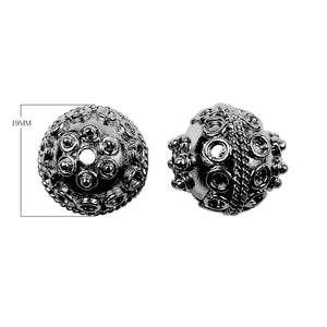 BR-134 Black Rhodium Overlay Bali Bead Beads Bali Designs Inc