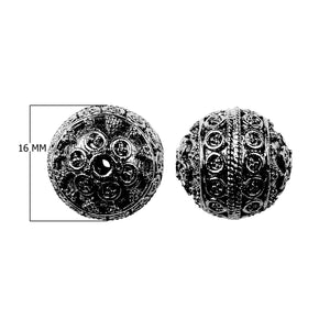 BR-155 Black Rhodium Overlay Bali Bead Beads Bali Designs Inc