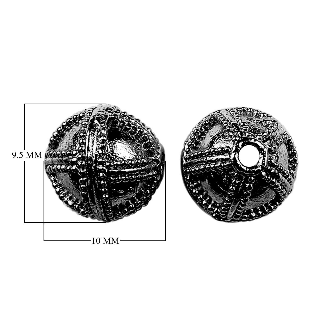 BR-157 Black Rhodium Overlay Bali Bead Beads Bali Designs Inc