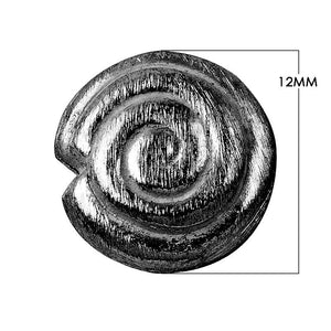 BR-174-12MM Black Rhodium Overlay Circle Shape Brushed Bead Beads Bali Designs Inc