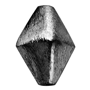 BR-186 Black Rhodium Overlay 3D Rhombus Shape Brushed Bead Beads Bali Designs Inc