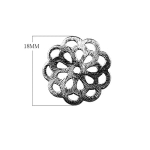 BR-363 Black Rhodium Overlay Flower Shape Chip Bead Beads Bali Designs Inc