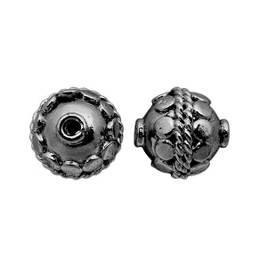 BR-370 Black Rhodium Overlay Bali Bead Beads Bali Designs Inc