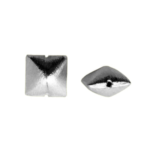 BR-375 Black Rhodium Overlay Square Shape Brushed Bead Beads Bali Designs Inc