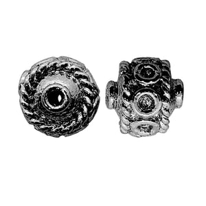 BR-385-10MM Black Rhodium Overlay Bali Bead Beads Bali Designs Inc