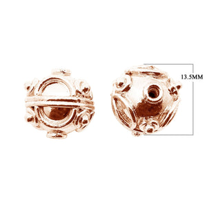 Rose gold overlay copper textured spacer beads handcrafted in India for wholesale jewelry making